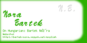 nora bartek business card